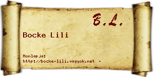 Bocke Lili névjegykártya